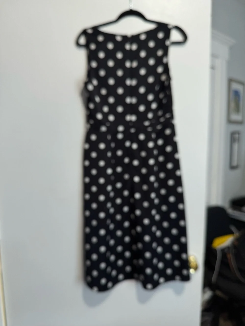 J.Crew Black & White Large Polka Dot Sleeveless Midi Dress - Size 6